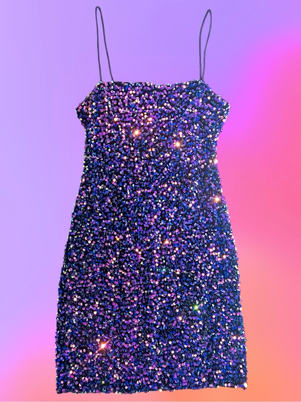 Audrey 3+1 Black Iridescent Sequin Cocktail Dress